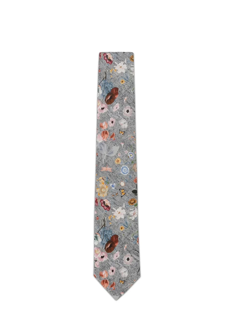 Krawatte Herren aus Seide & Baumwolle – Blumenmuster (6,0 – 6,5 cm)