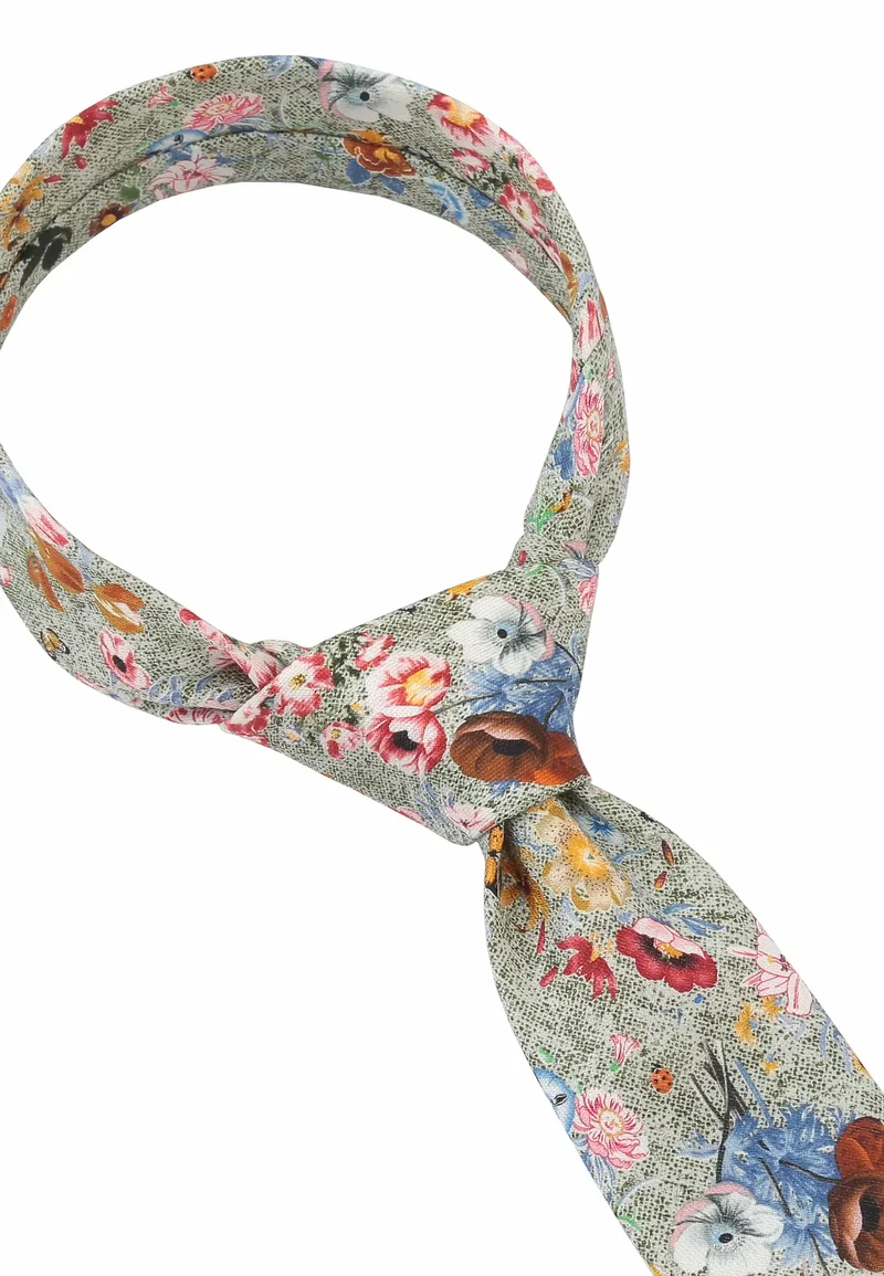 Krawatte Herren aus Seide & Baumwolle – Blumenmuster (6,0 – 6,5 cm)
