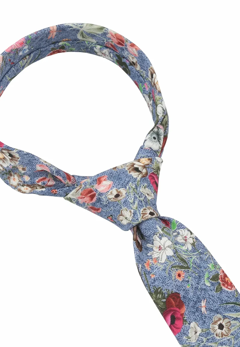 Krawatte Herren aus Seide & Baumwolle – Blumenmuster (6,0 – 6,5 cm)