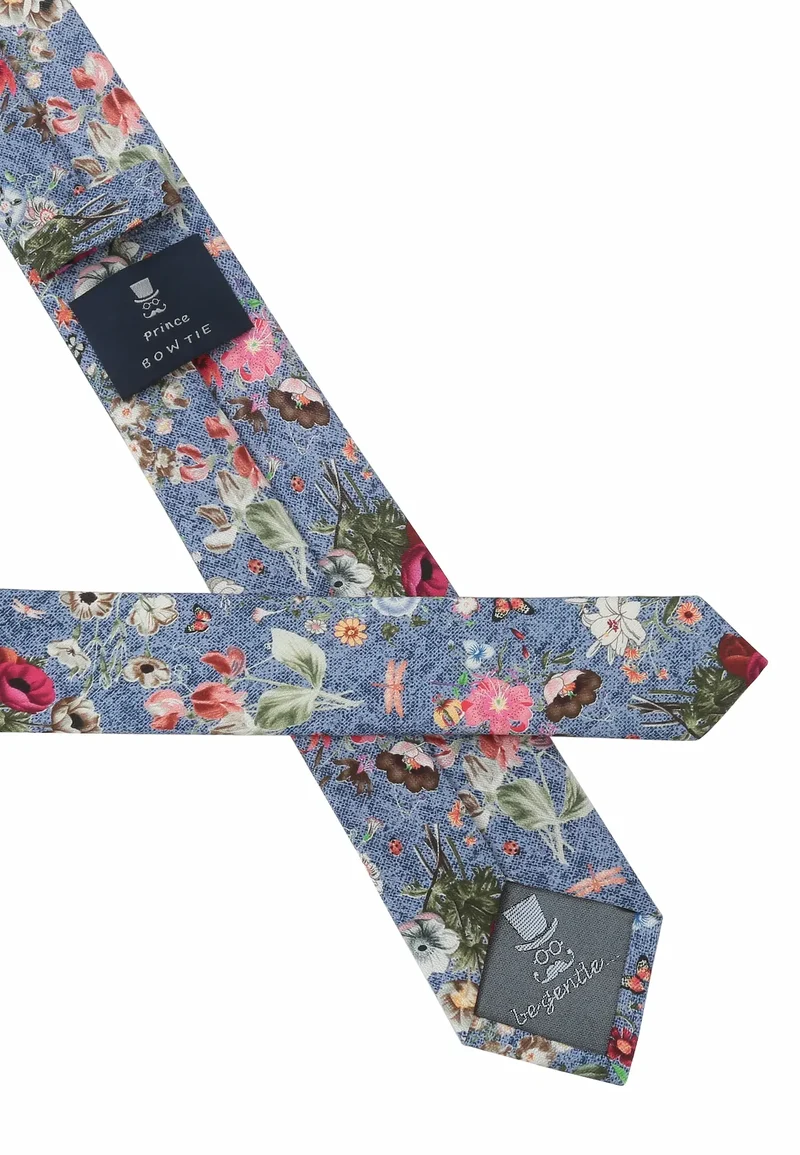 Krawatte Herren aus Seide & Baumwolle – Blumenmuster (6,0 – 6,5 cm)