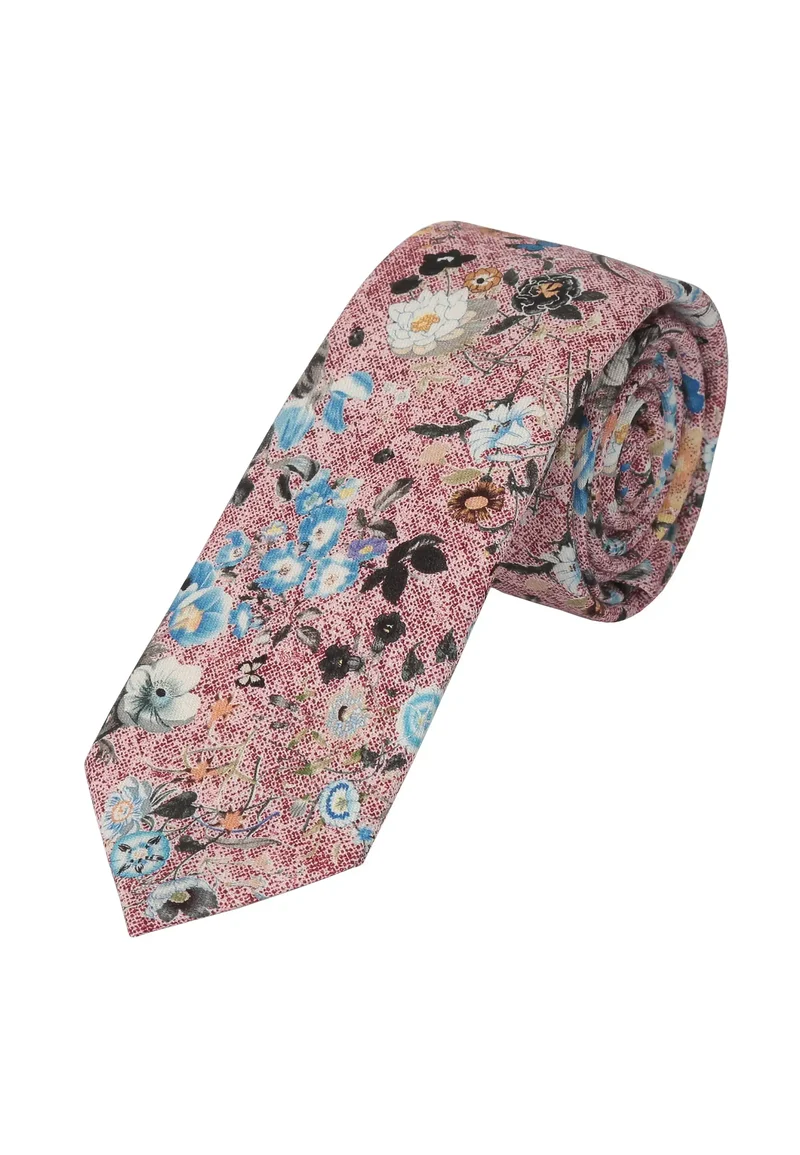 Krawatte Herren aus Seide & Baumwolle – Blumenmuster (6,0 – 6,5 cm)