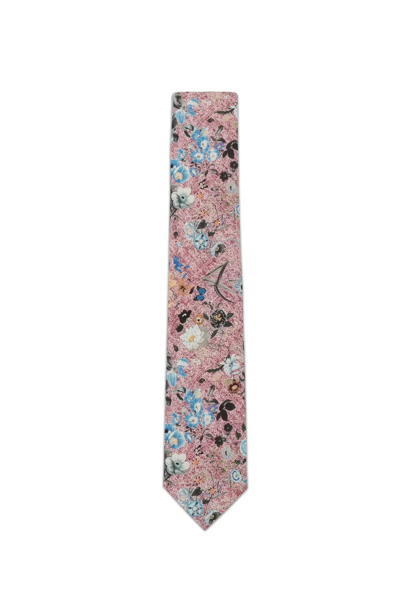 Krawatte Herren aus Seide & Baumwolle – Blumenmuster (6,0 – 6,5 cm)
