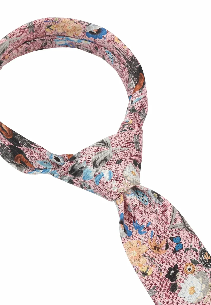 Krawatte Herren aus Seide & Baumwolle – Blumenmuster (6,0 – 6,5 cm)