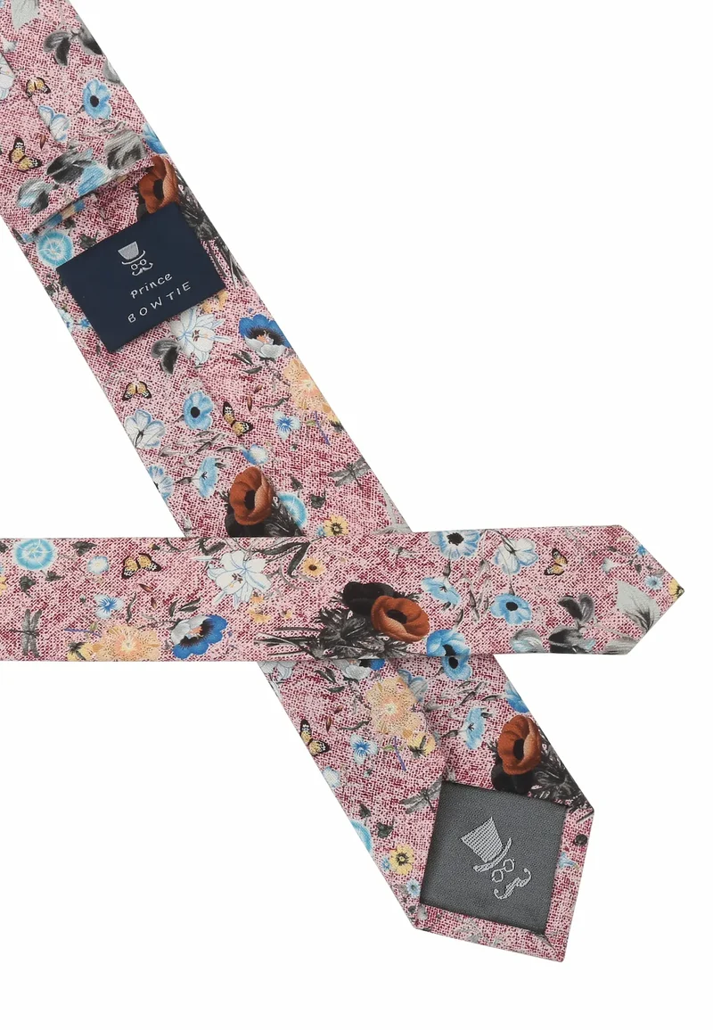 Krawatte Herren aus Seide & Baumwolle – Blumenmuster (6,0 – 6,5 cm)