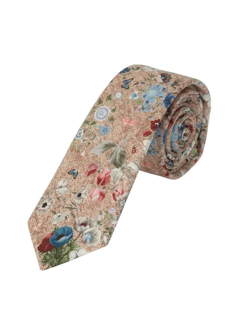 Krawatte Herren aus Seide & Baumwolle – Blumenmuster (6,0 – 6,5 cm)