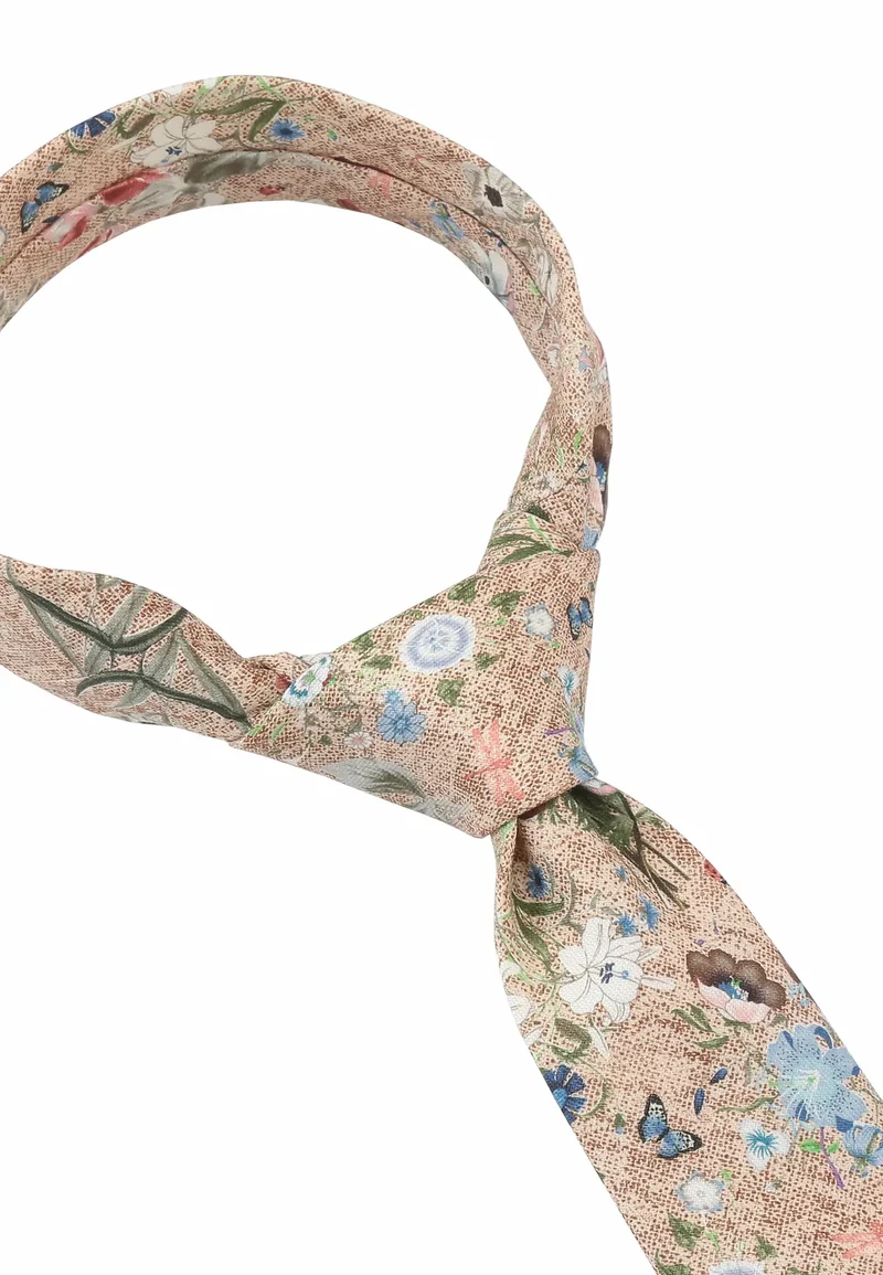 Krawatte Herren aus Seide & Baumwolle – Blumenmuster (6,0 – 6,5 cm)