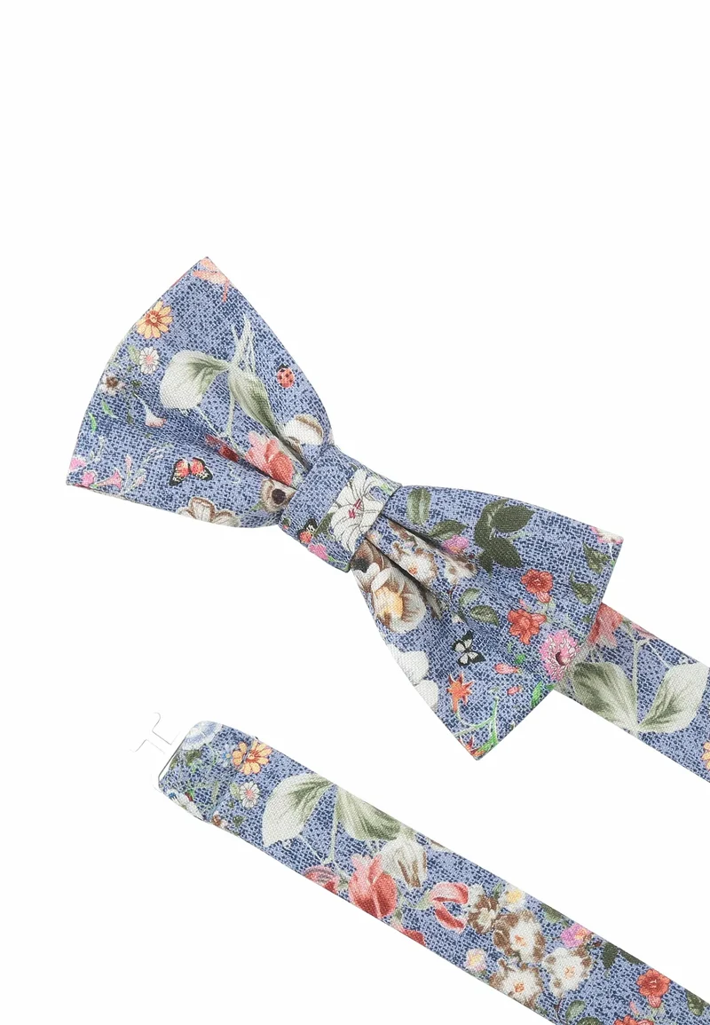 Fliege Einstecktuch Set Herren aus Seide & Baumwolle – Blumenmuster