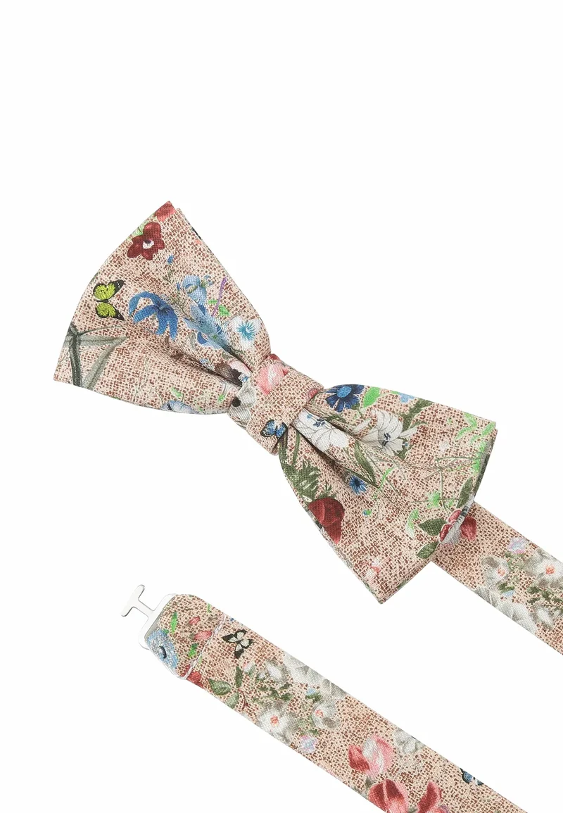 Fliege Einstecktuch Set Herren aus Seide & Baumwolle – Blumenmuster