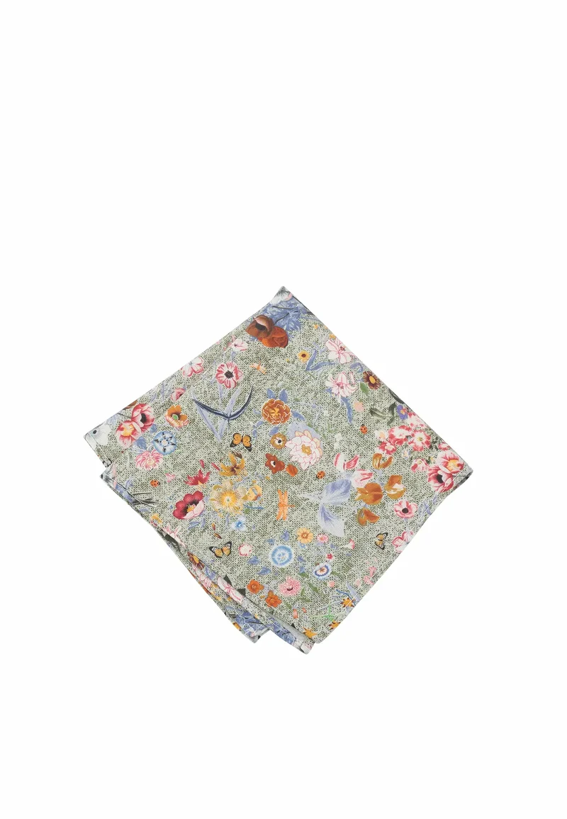 Einstecktuch Herren aus Seide & Baumwolle – Blumenmuster