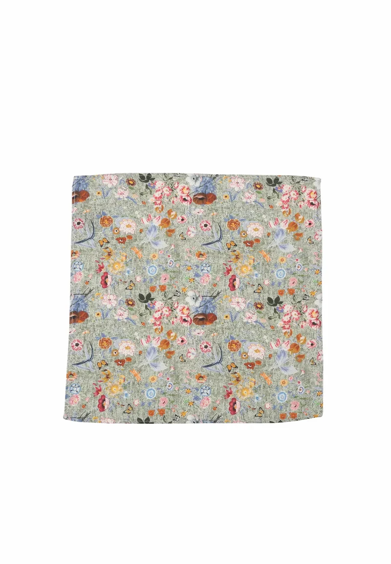 Einstecktuch Herren aus Seide & Baumwolle – Blumenmuster