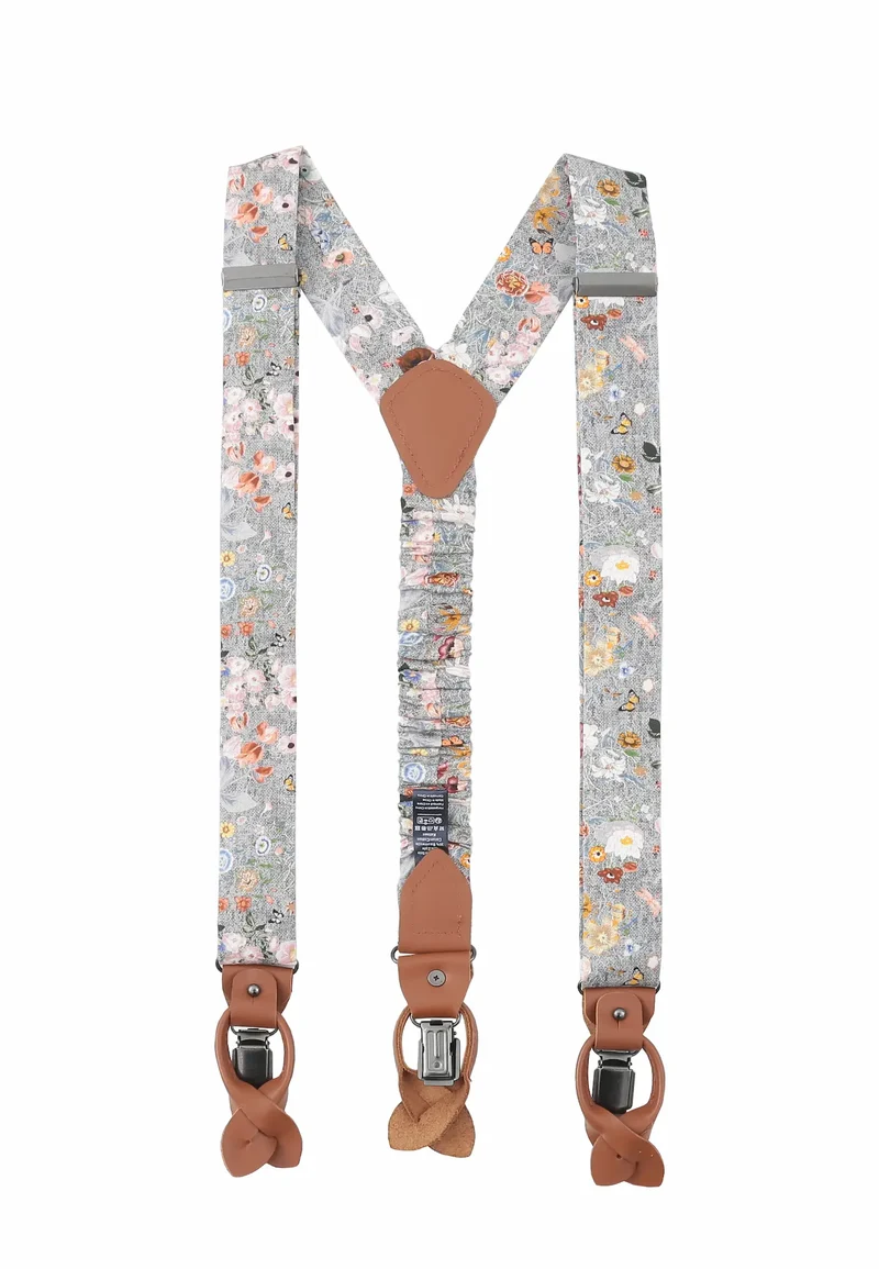 Hosenträger Set Herren aus Seide & Baumwolle – Blumenmuster