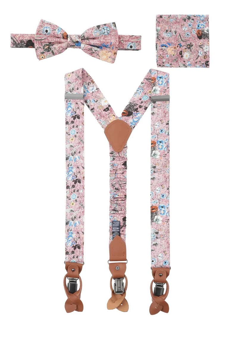Hosenträger Set Herren aus Seide & Baumwolle – Blumenmuster