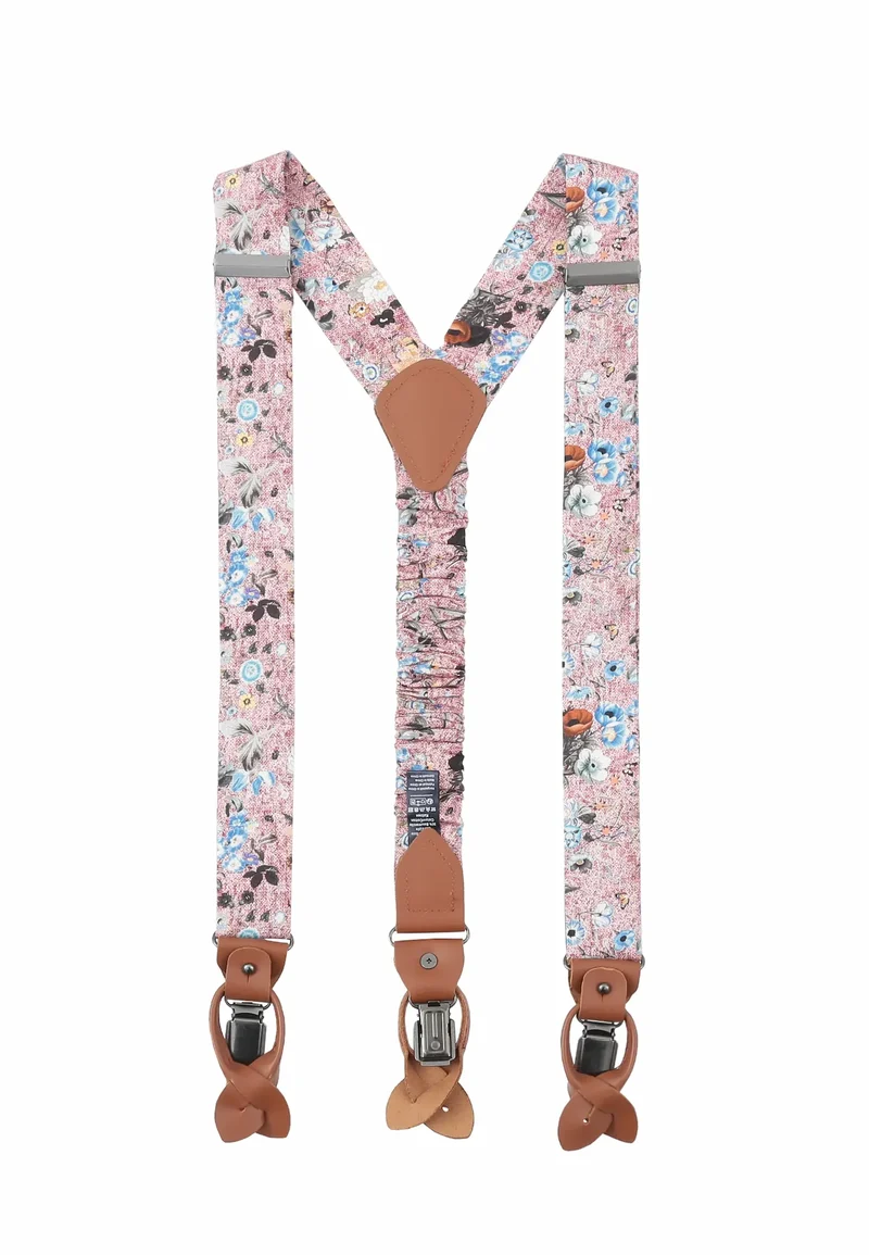 Hosenträger Set Herren aus Seide & Baumwolle – Blumenmuster