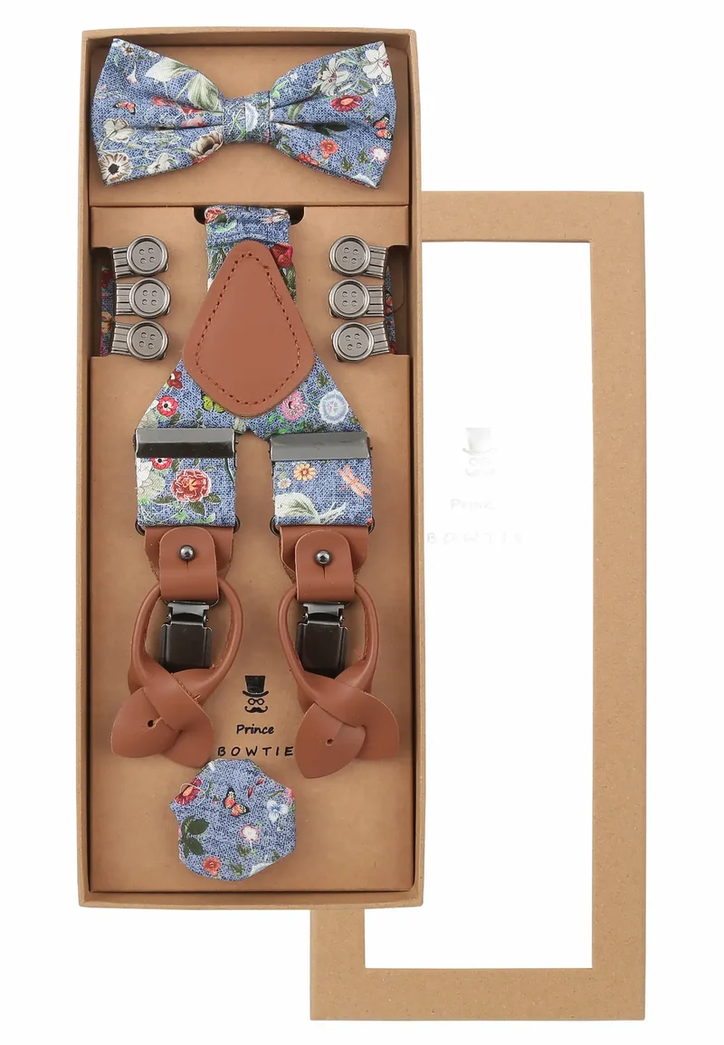 Hosenträger Set Herren aus Seide & Baumwolle – Blumenmuster