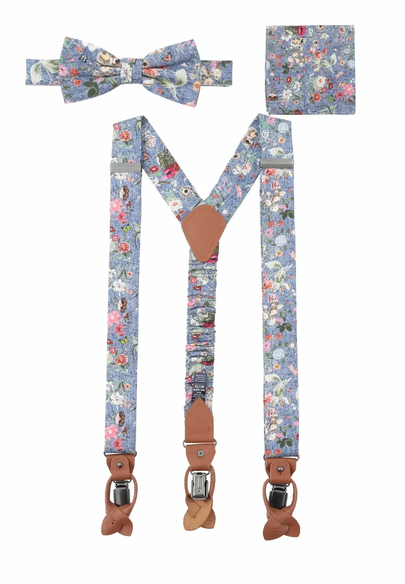Hosenträger Set Herren aus Seide & Baumwolle – Blumenmuster