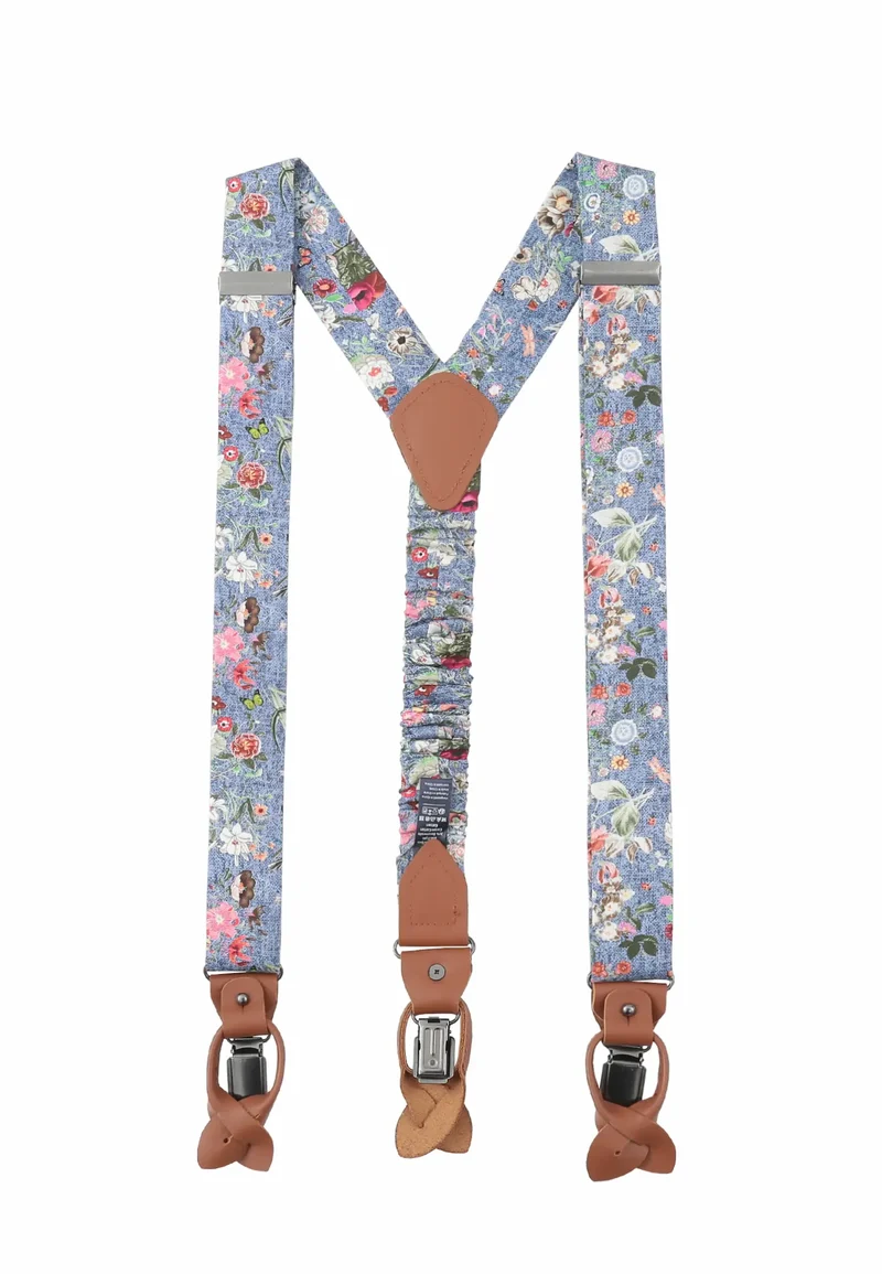 Hosenträger Set Herren aus Seide & Baumwolle – Blumenmuster