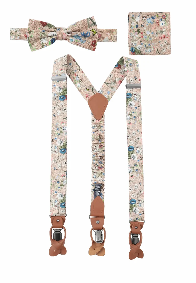 Hosenträger Set Herren aus Seide & Baumwolle – Blumenmuster