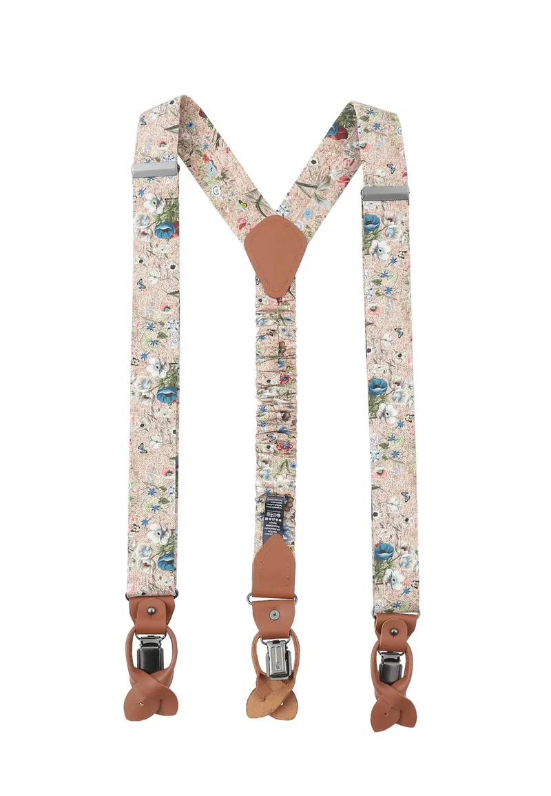 Hosenträger Set Herren aus Seide & Baumwolle – Blumenmuster