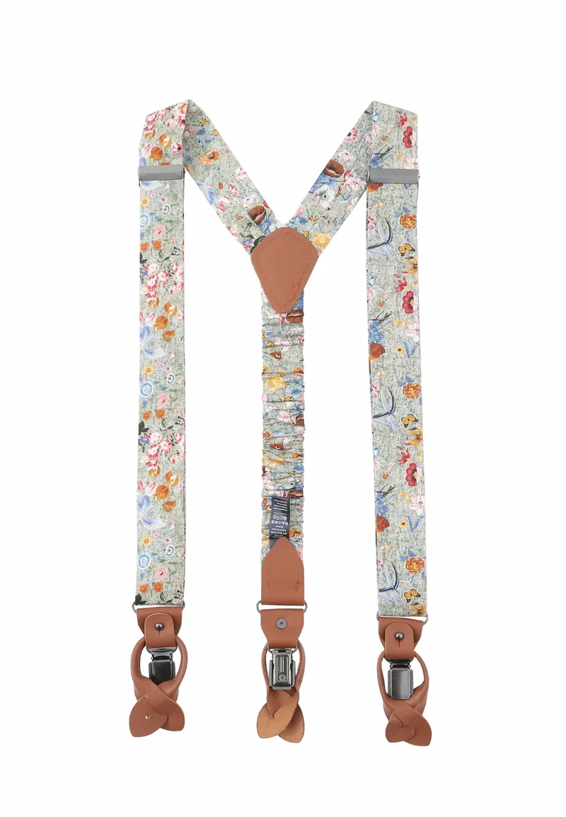 Hosenträger Set Herren aus Seide & Baumwolle – Blumenmuster