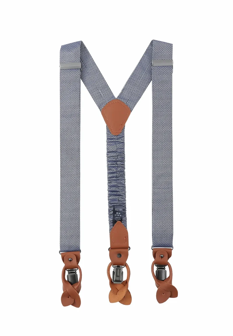 Hosenträger Set Herren mit Fliege aus Seide – Mikromuster