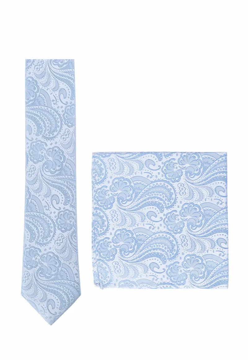 Krawatte Einstecktuch Set Herren aus Seide – Paisley
