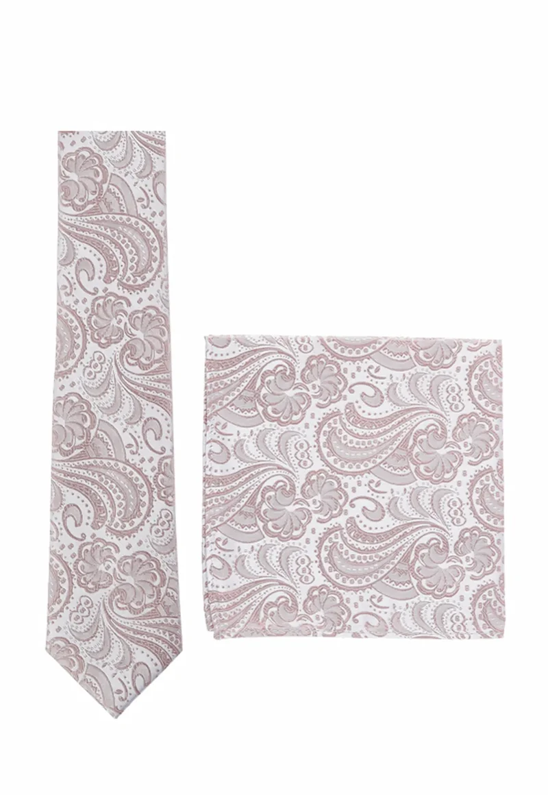Krawatte Einstecktuch Set Herren aus Seide – Paisley
