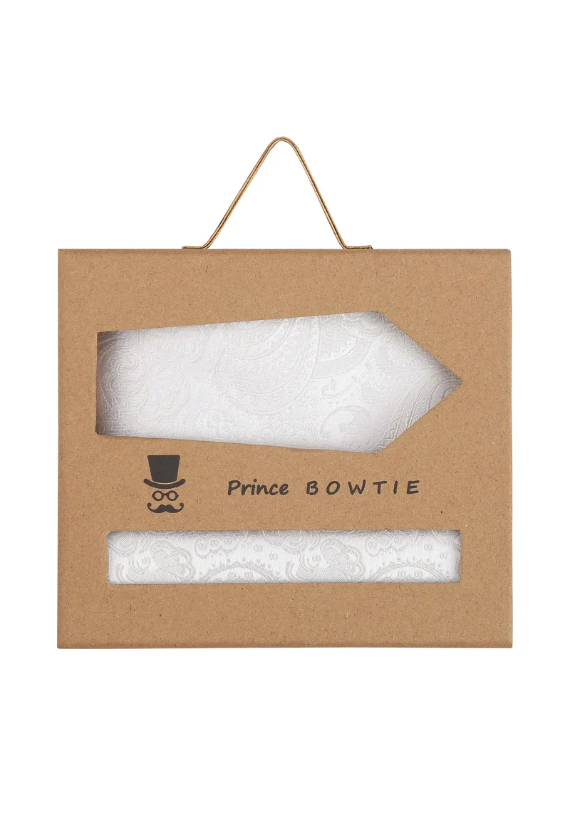 Krawatte Einstecktuch Set Herren aus Seide – Paisley