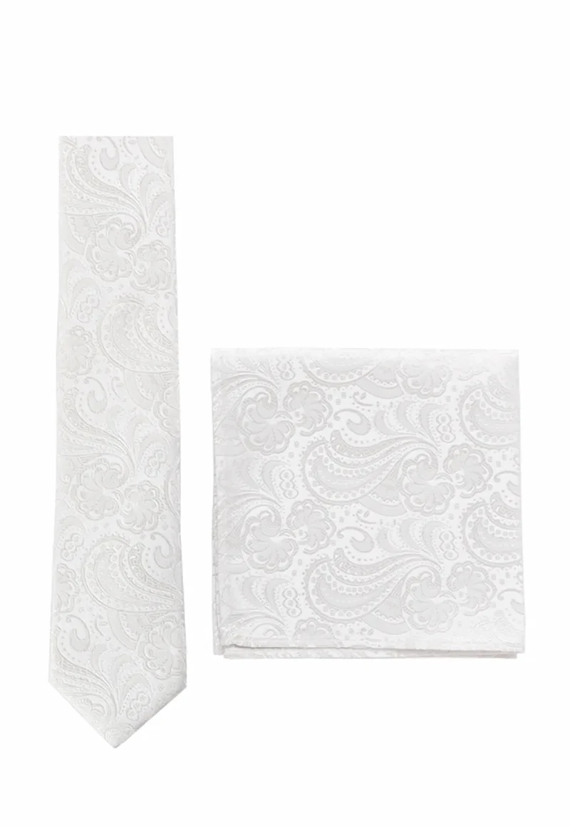 Krawatte Einstecktuch Set Herren aus Seide – Paisley