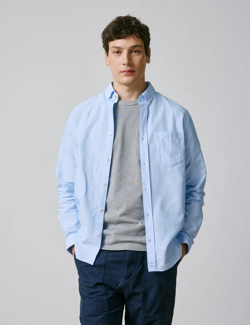 Chemise Semi-ajustée bleue