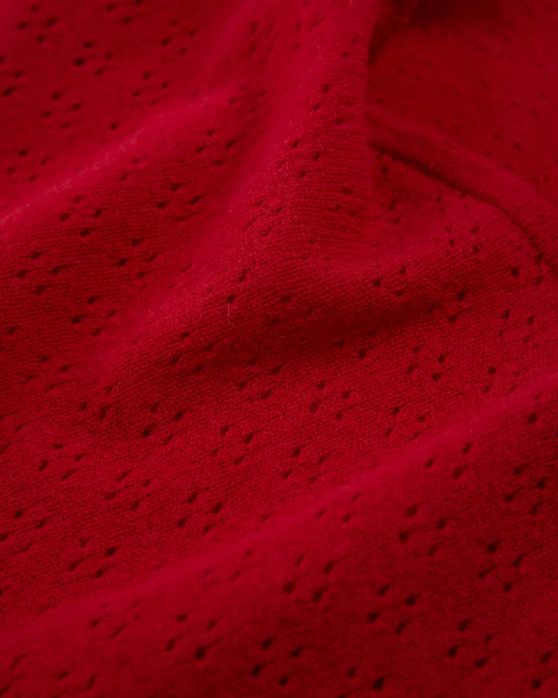Rotes T-Shirt Pointelle aus 100% Bio-Merinowolle von Matona