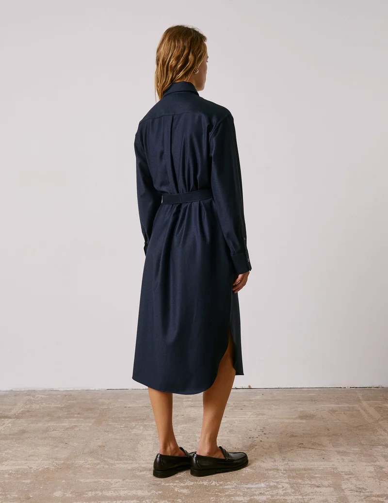 Robe Prudence en laine vierge marine