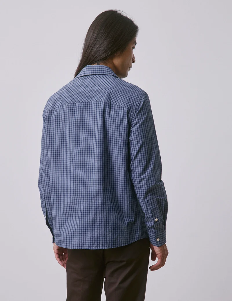 Chemise Pharell à carreaux bleus