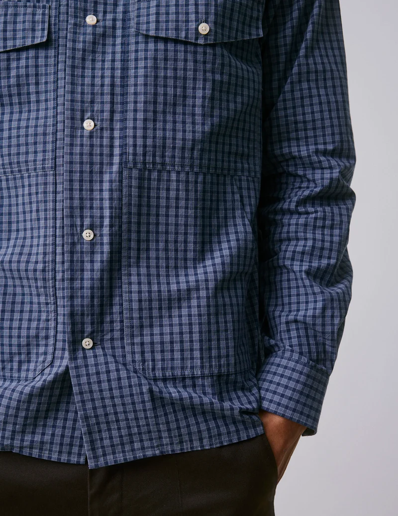 Chemise Pharell à carreaux bleus