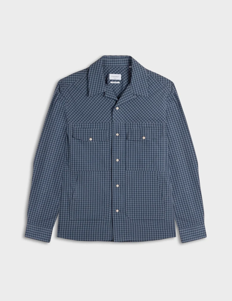 Chemise Pharell à carreaux bleus