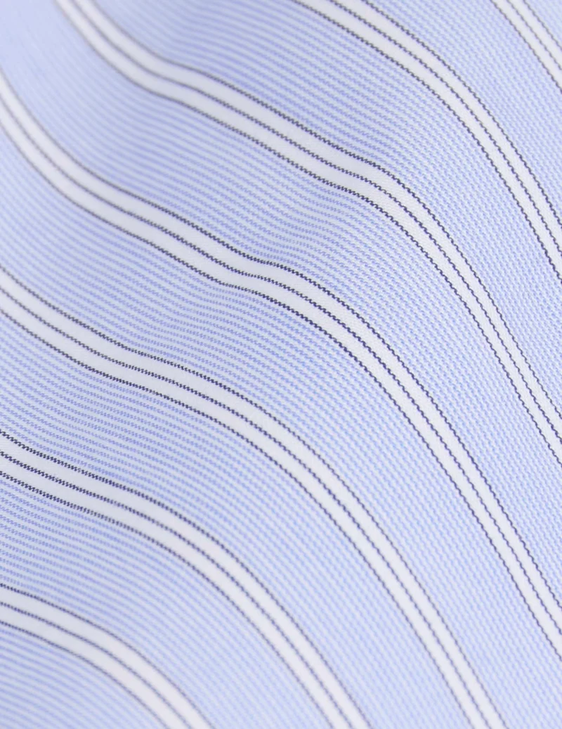 Chemise ajustée rayée bleue