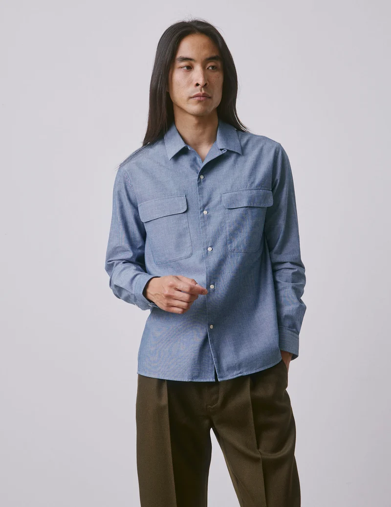 Chemise Ivano en denim bleue
