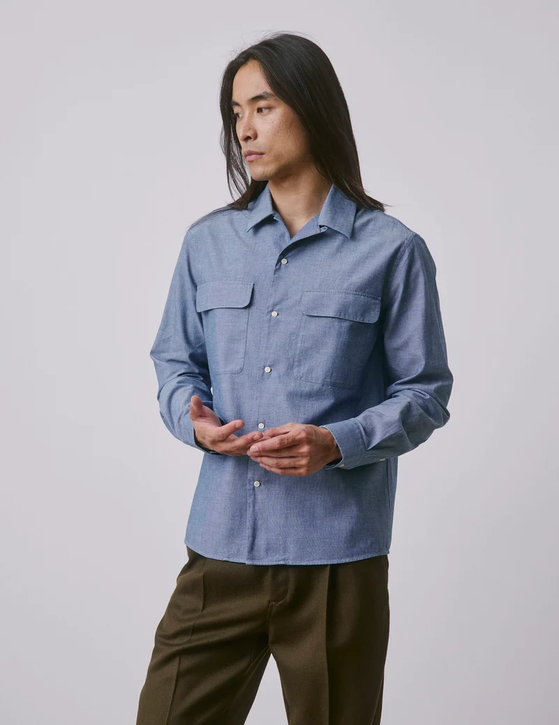 Chemise Ivano en denim bleue