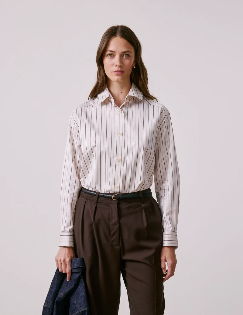 Chemise Hannah rayée bordeaux