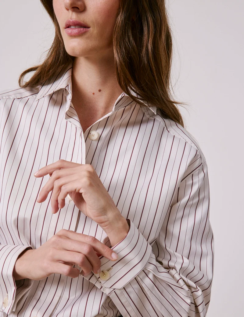Chemise Hannah rayée bordeaux