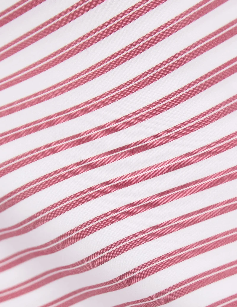 Chemise semi-ajustée rayée rouge