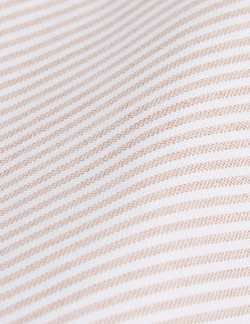 Chemise mixte "Je t'aime" rayée beige