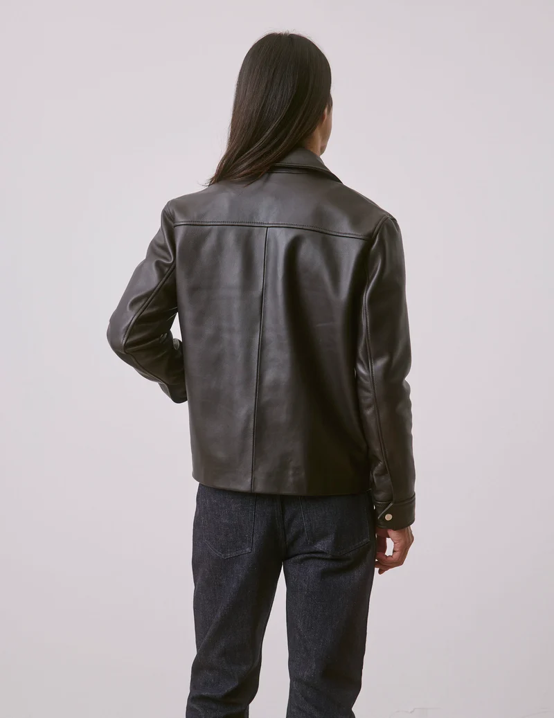 Blouson Hunter en cuir chocolat