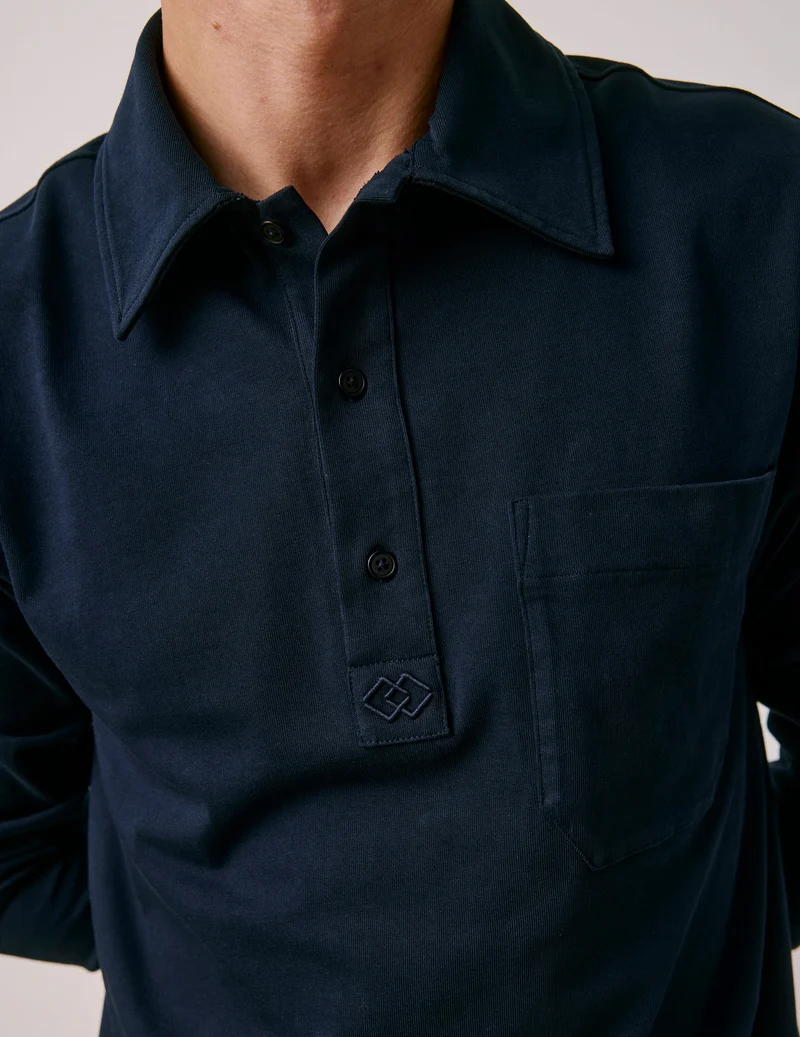 Polo en jersey marine