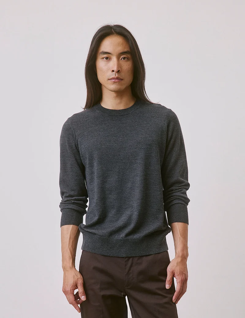 Pull Massimo en laine mérinos gris
