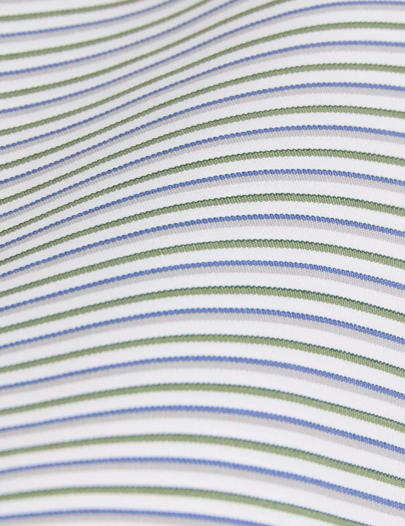 Chemise semi-ajustée rayée verte