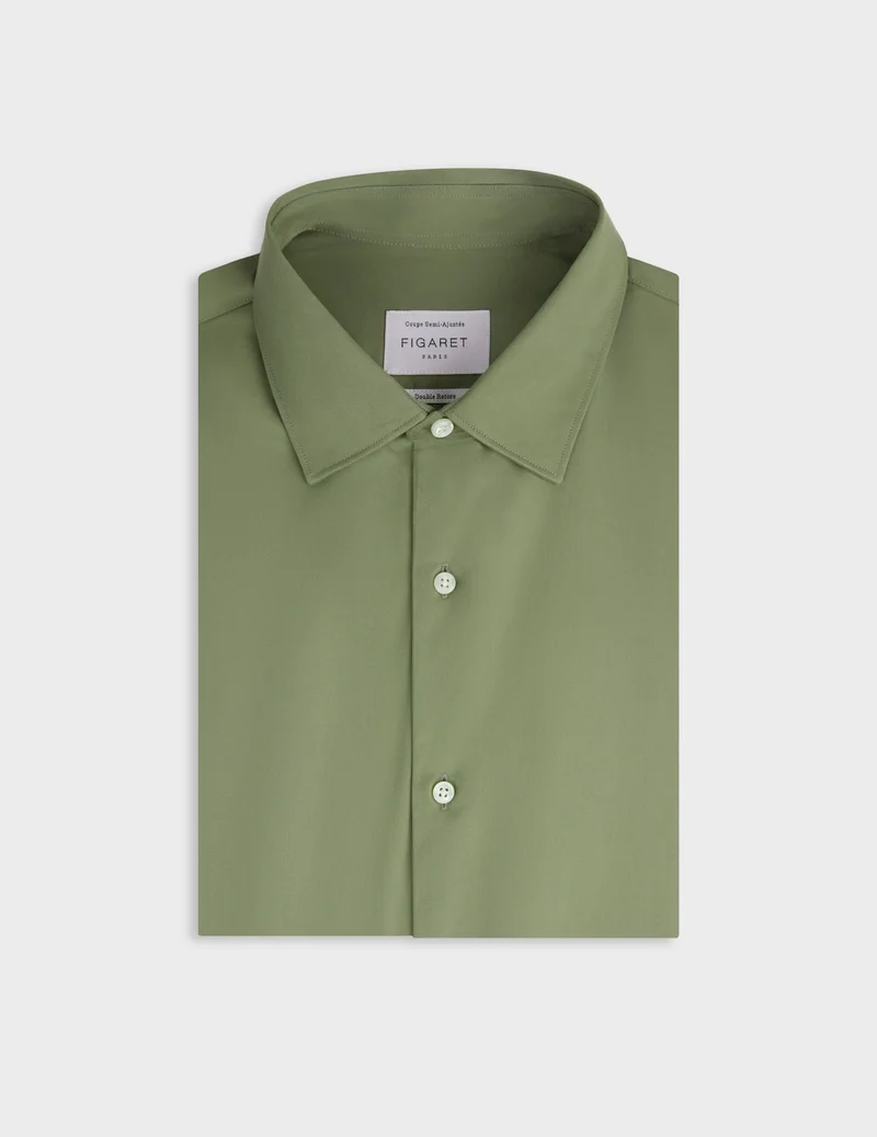Chemise semi-ajustée kaki