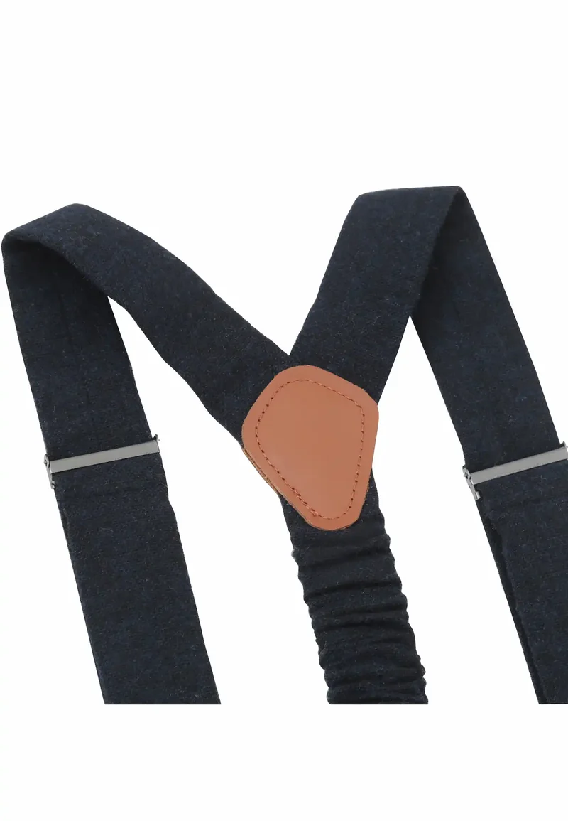 Hosenträger Set Herren mit Fliege aus Wolle – Tweed