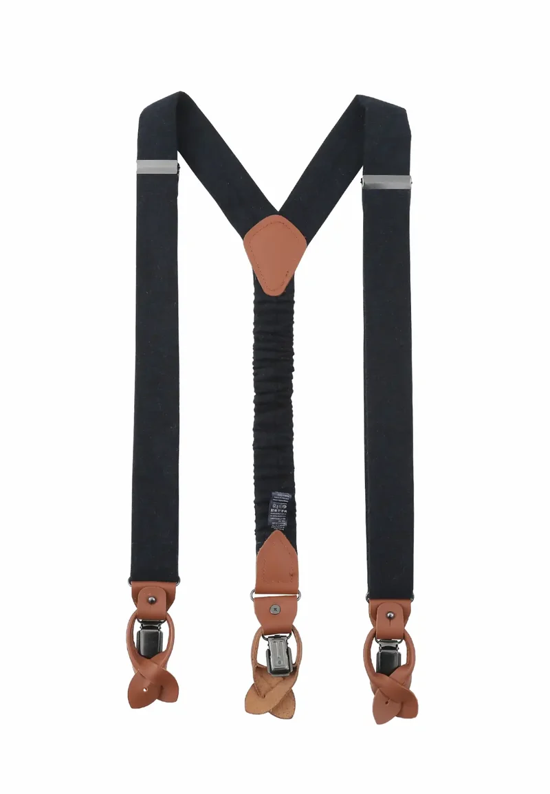 Hosenträger Set Herren mit Fliege aus Wolle – Tweed