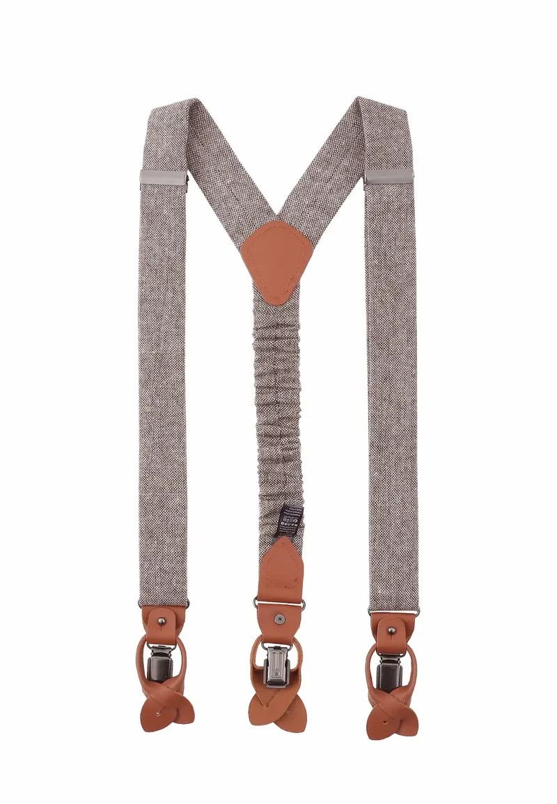 Hosenträger Set Herren mit Fliege aus Wolle – Tweed