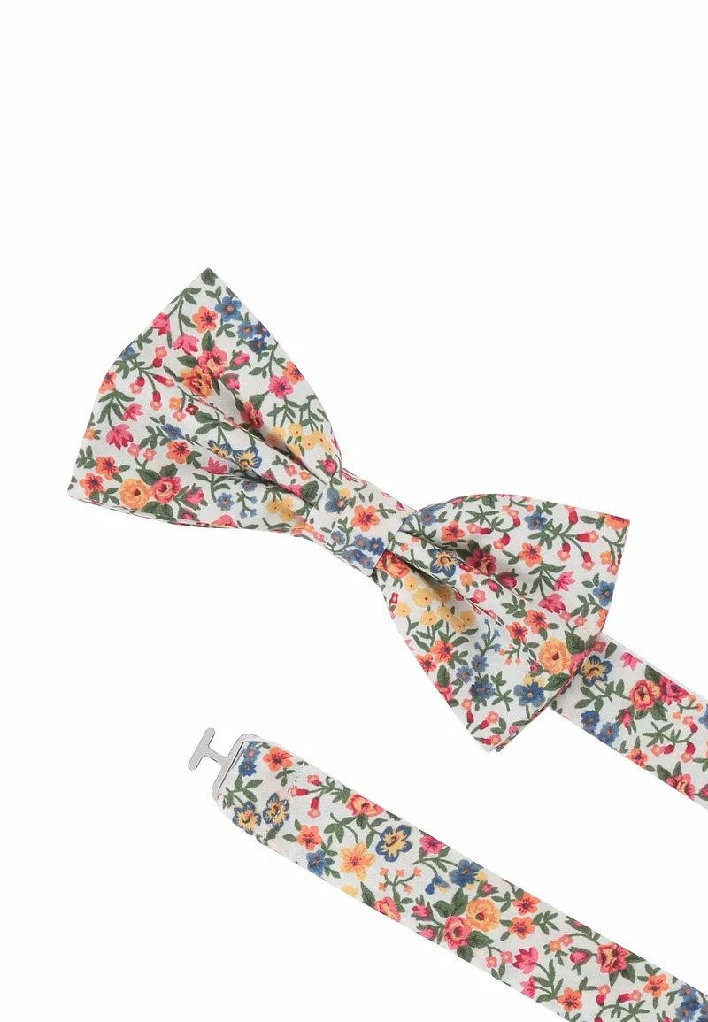 Fliege Einstecktuch Set Herren aus Baumwolle - Blumenmuster